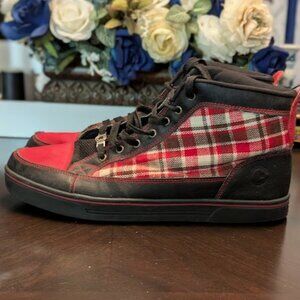 B31 GEAREX Red/White Plaid Sneakers